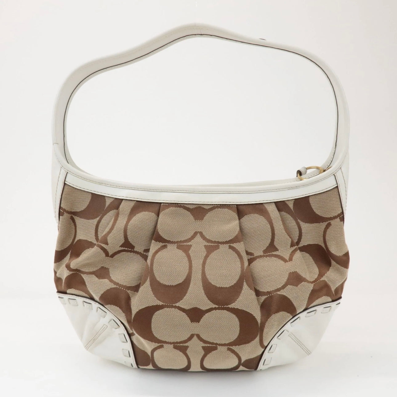 COACH Signature Canvas Leather Shoulder Bag