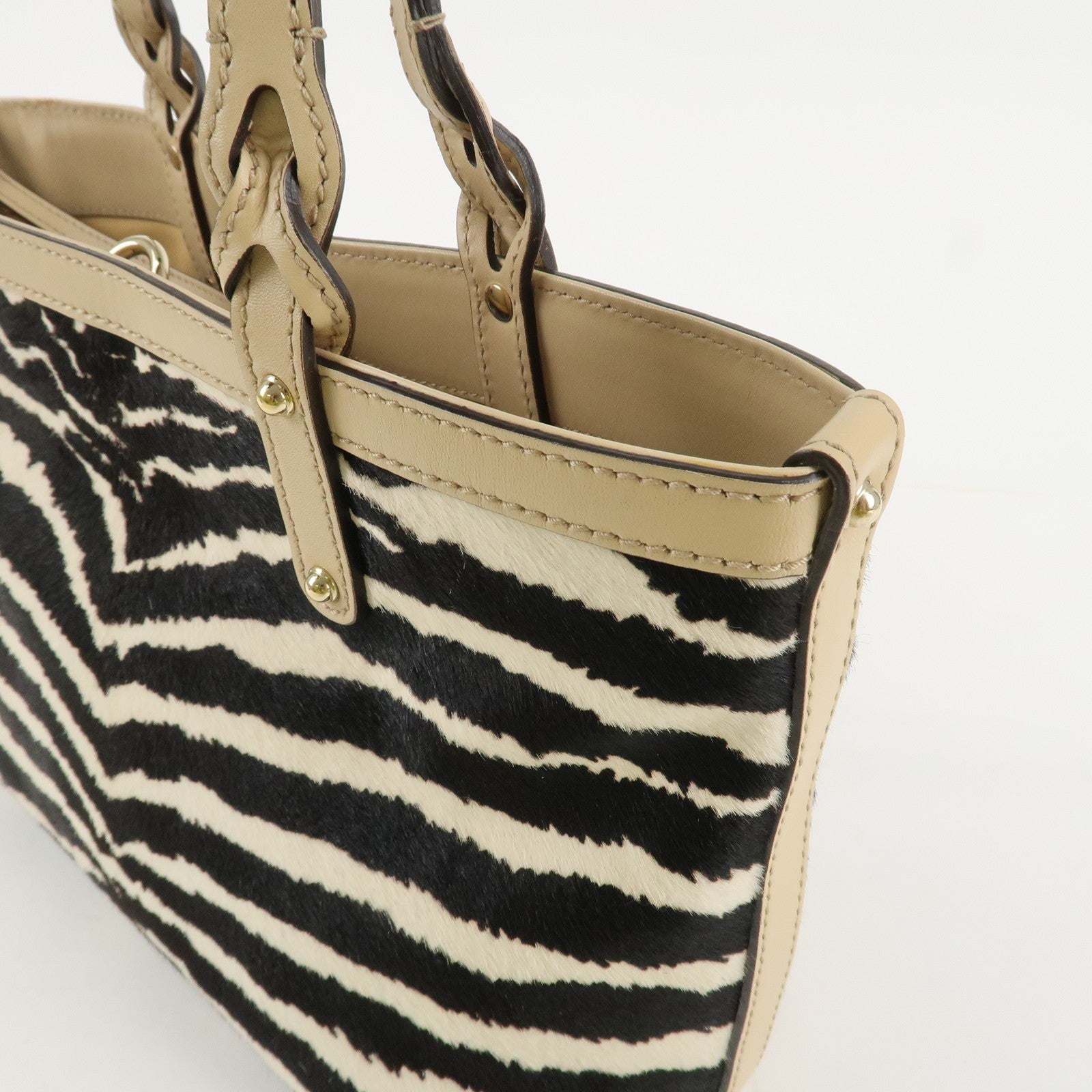 Gucci Tote Bag - Beige, Black, Haraco Leather