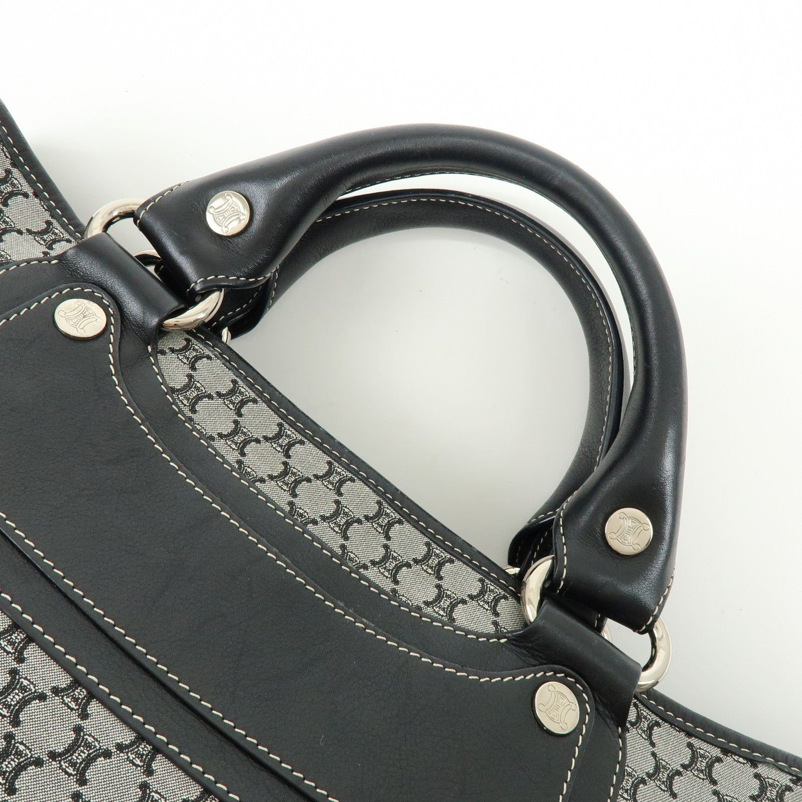 Celine Macadam Boogie Hand Bag - Navy, Canvas Leather