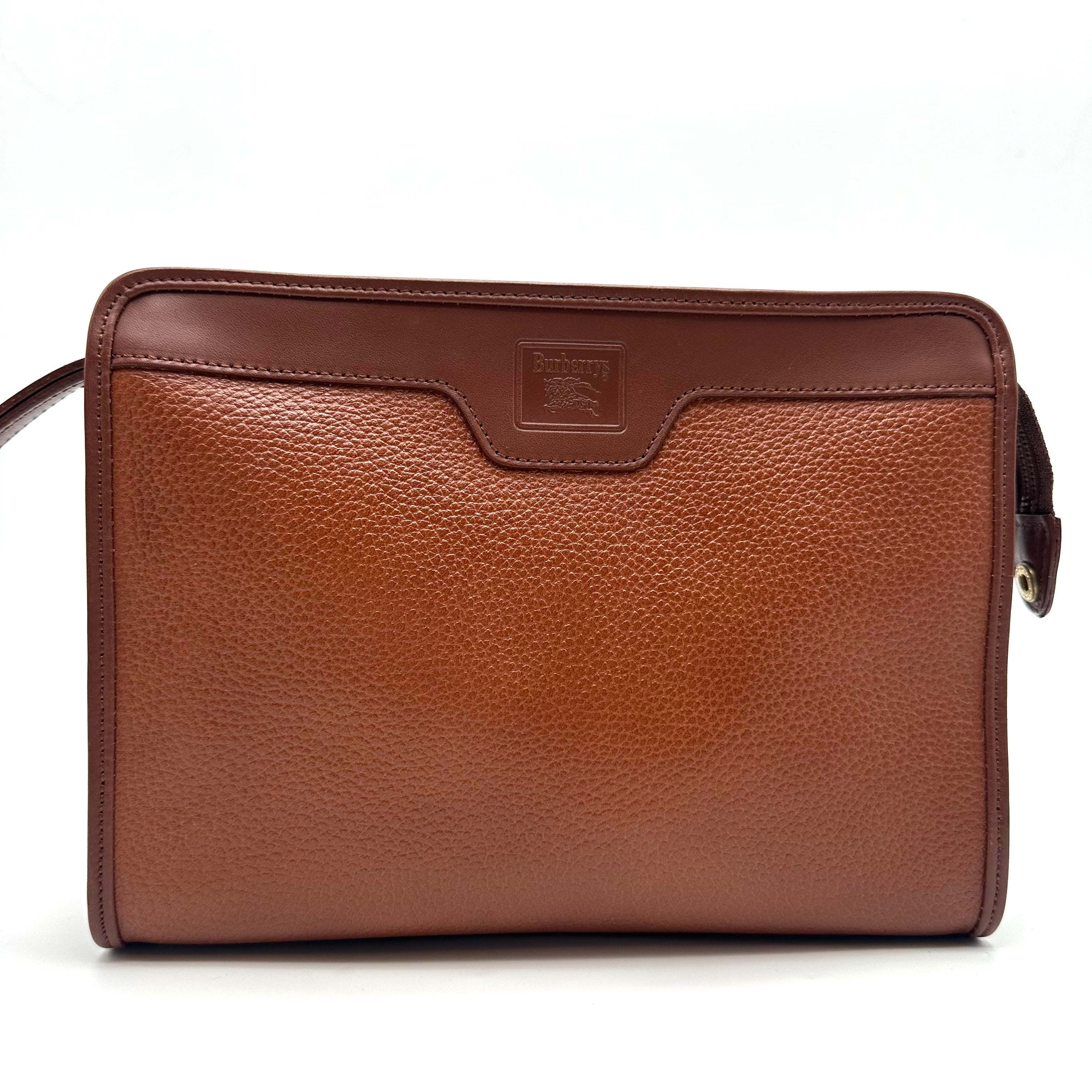 Burberry Vintage Leather Clutch Brown
