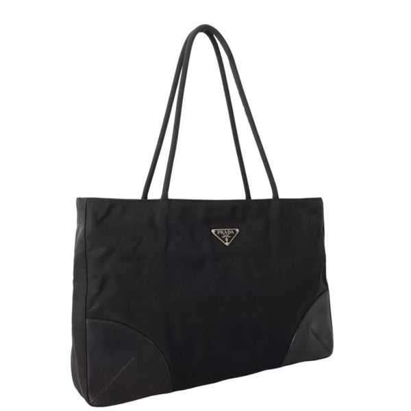 Prada Nylon City Black Shoulder Tote Bag