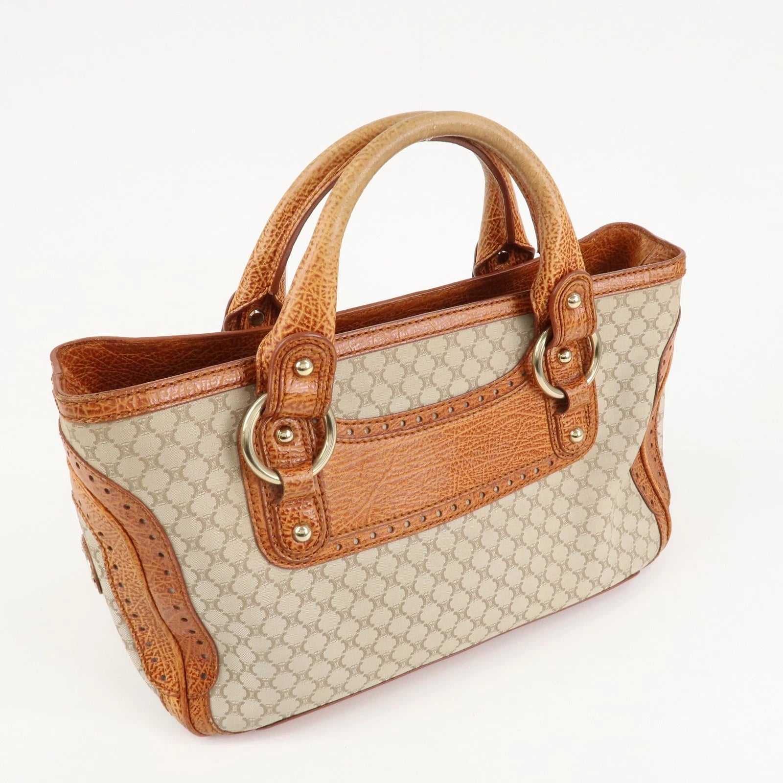 CELINE Hand Bag - Beige, Canvas