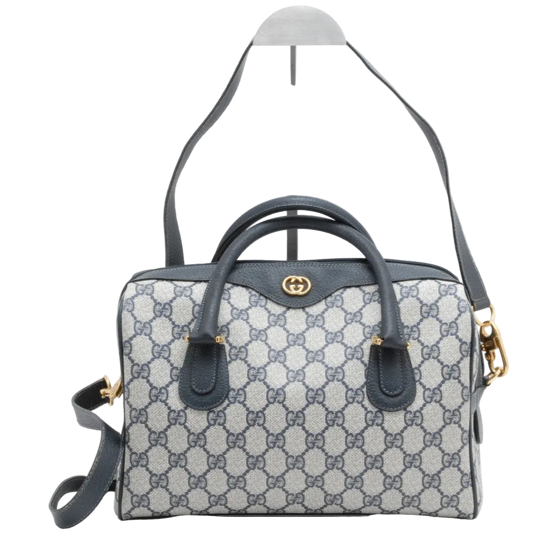 Gucci GG Supreme Boston Bag - Navy, PVC Leather