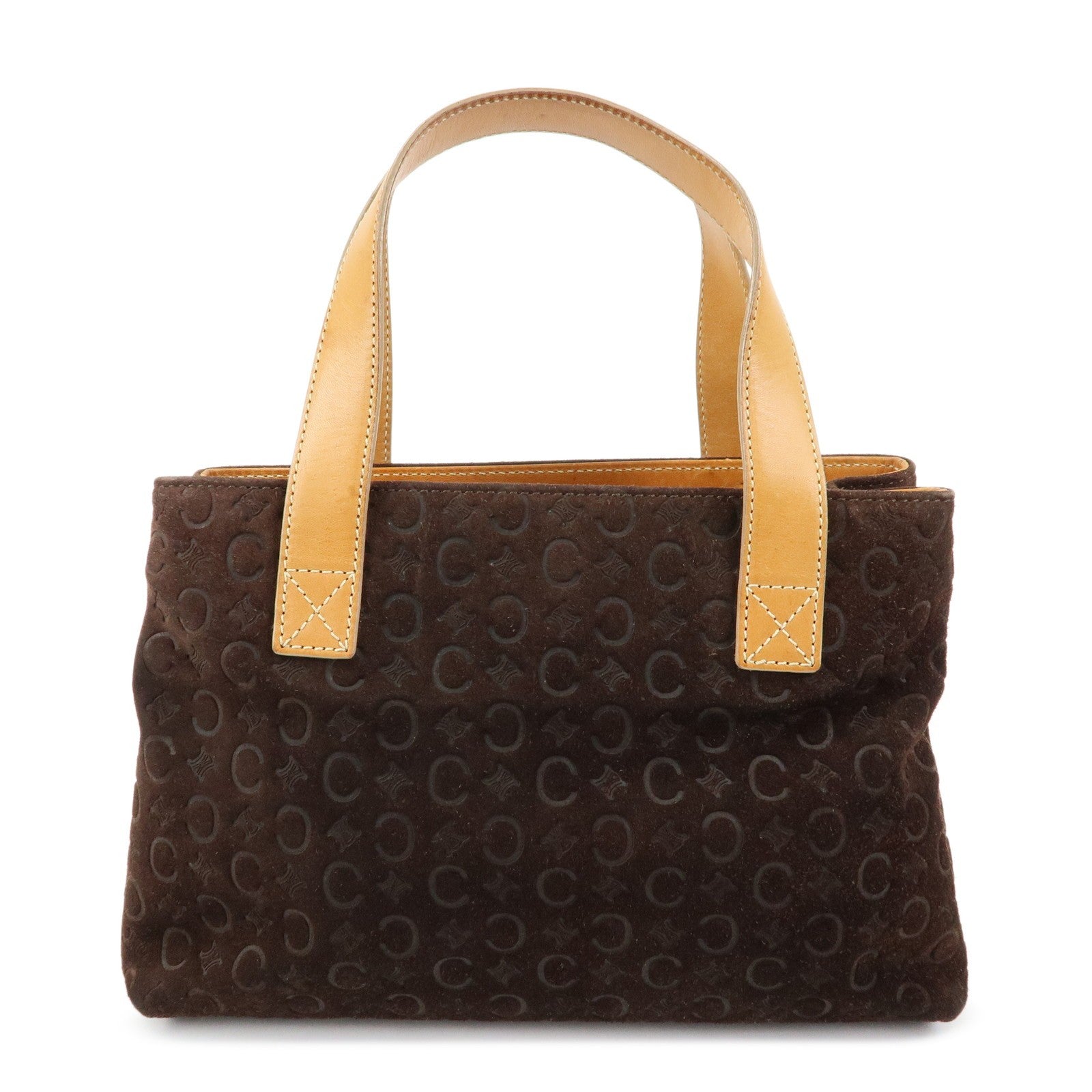 Celine C Macadam Hand Bag - Dark Brown, Suede Leather