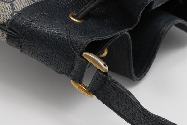 Gucci Vintage GG Sherry Line Drawstring Shoulder Bag - Navy, PVC Leather