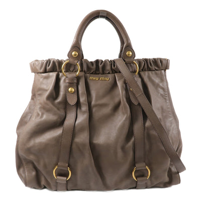 Miu Miu GHW 2 Way Shoulder Bag - Grey, Calfskin Leather