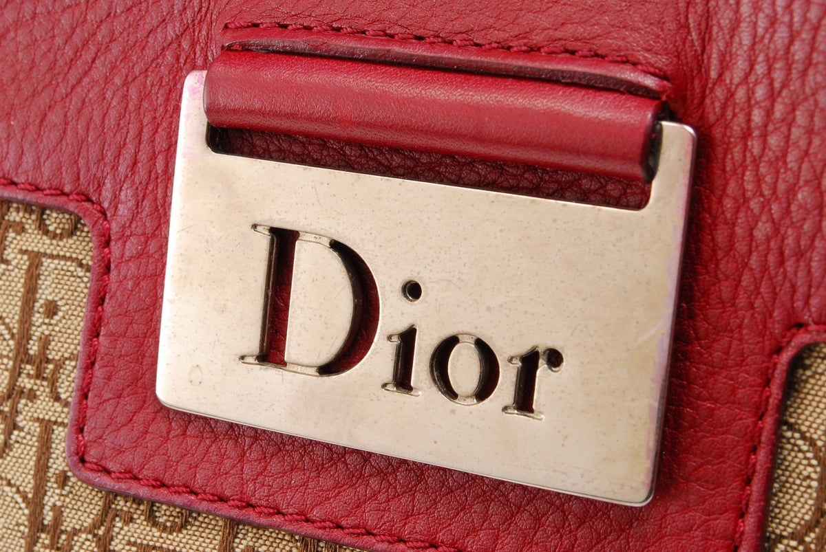 Dior Christian Trotter Tote Bag - Red, Leather
