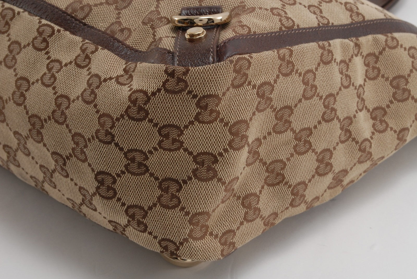 Gucci GG Canvas Tote Bag - Beige Brown, Canvas Leather
