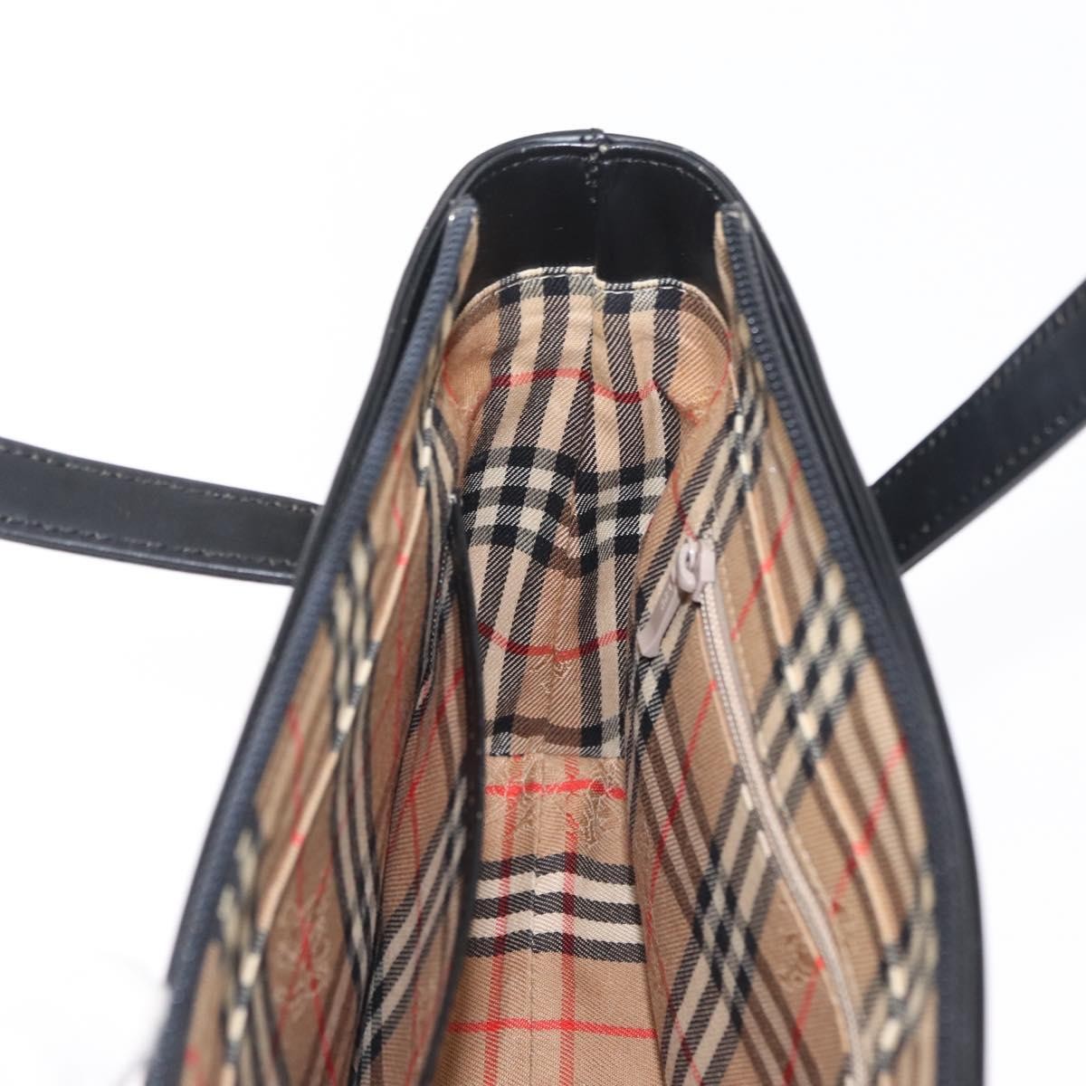 Burberry Nova Check Hand Bag - Black/Silver, Leather