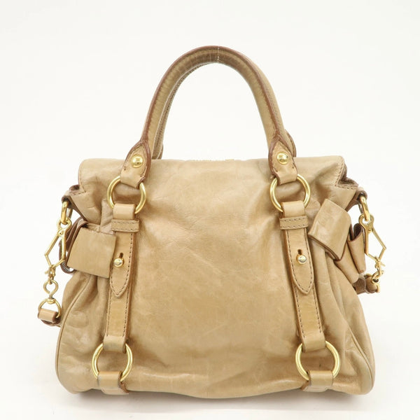 MIU MIU Leather 2Way Bag - Beige