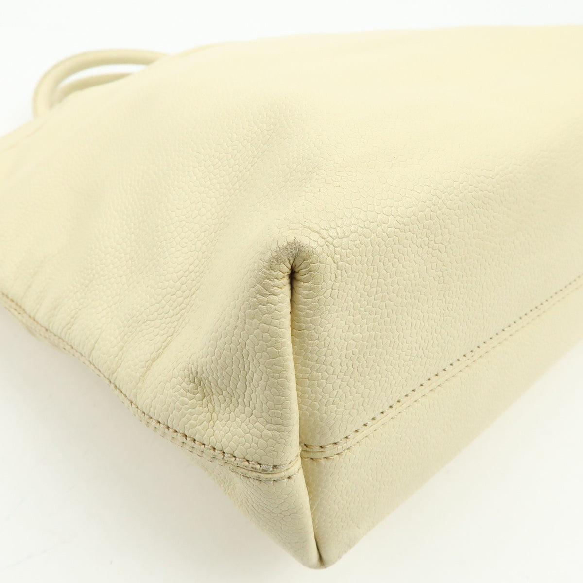 Chanel Coco Mark Caviarskin Tote Bag - Ivory, Leather