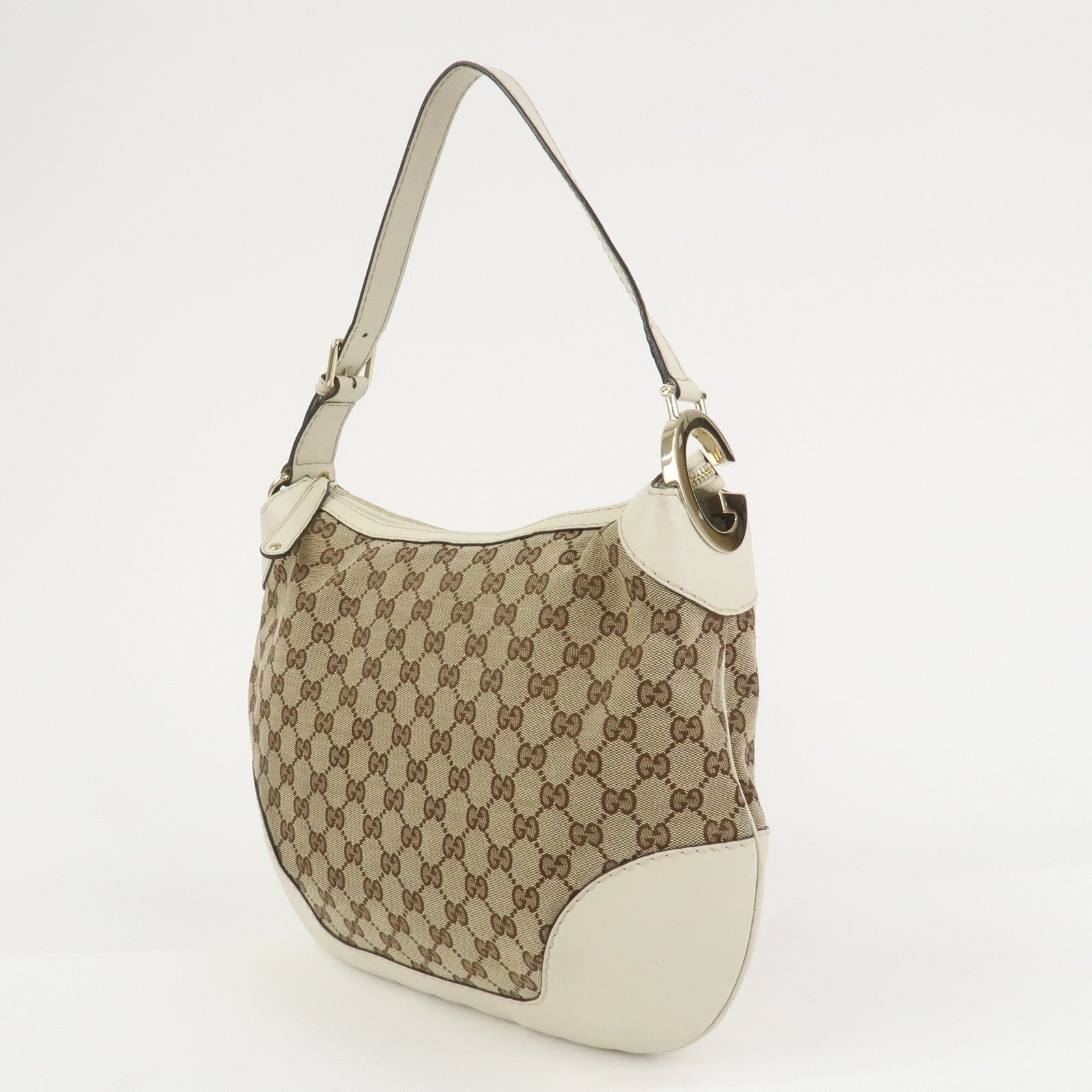 Gucci Shoulder Bag - Brown/Ivory, GG Canvas/Leather 