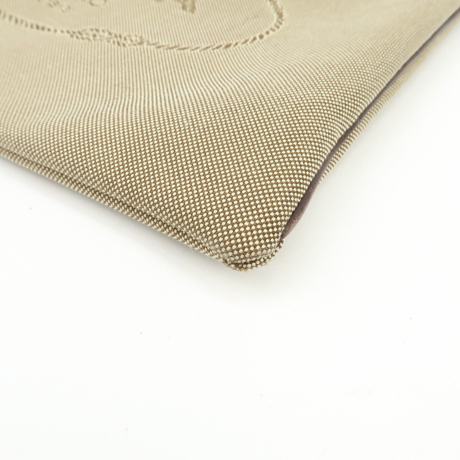 Prada Logo Jacquard Clutch Bag - Khaki, Jacquard Leather