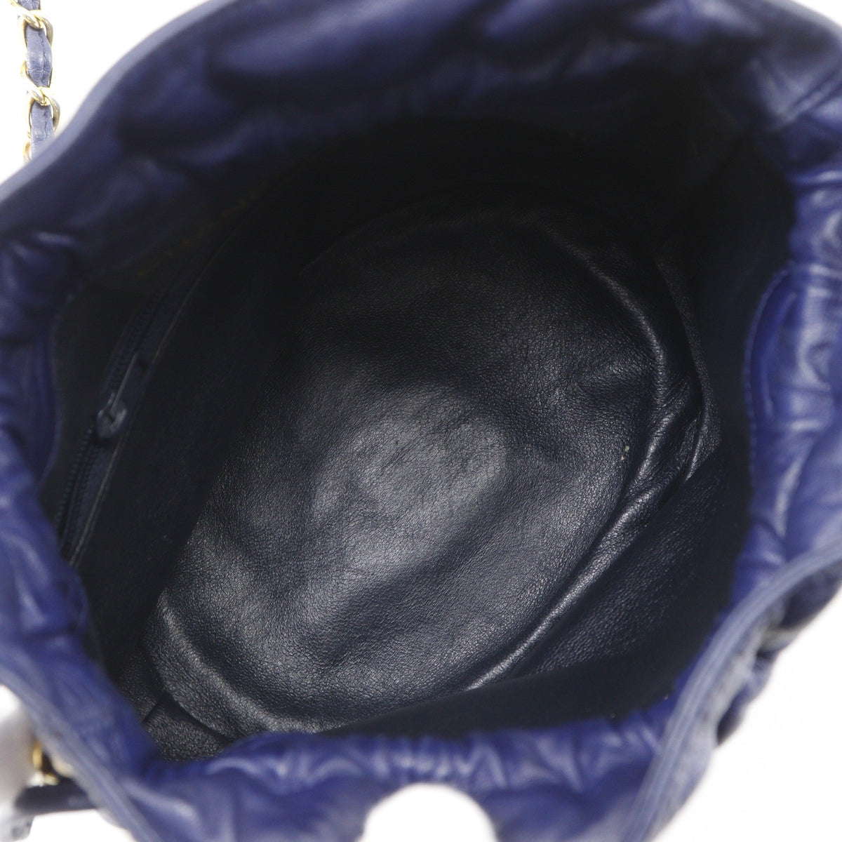 Chanel Matelasse Drawstring Shoulder Bag - Navy Blue, Lambskin