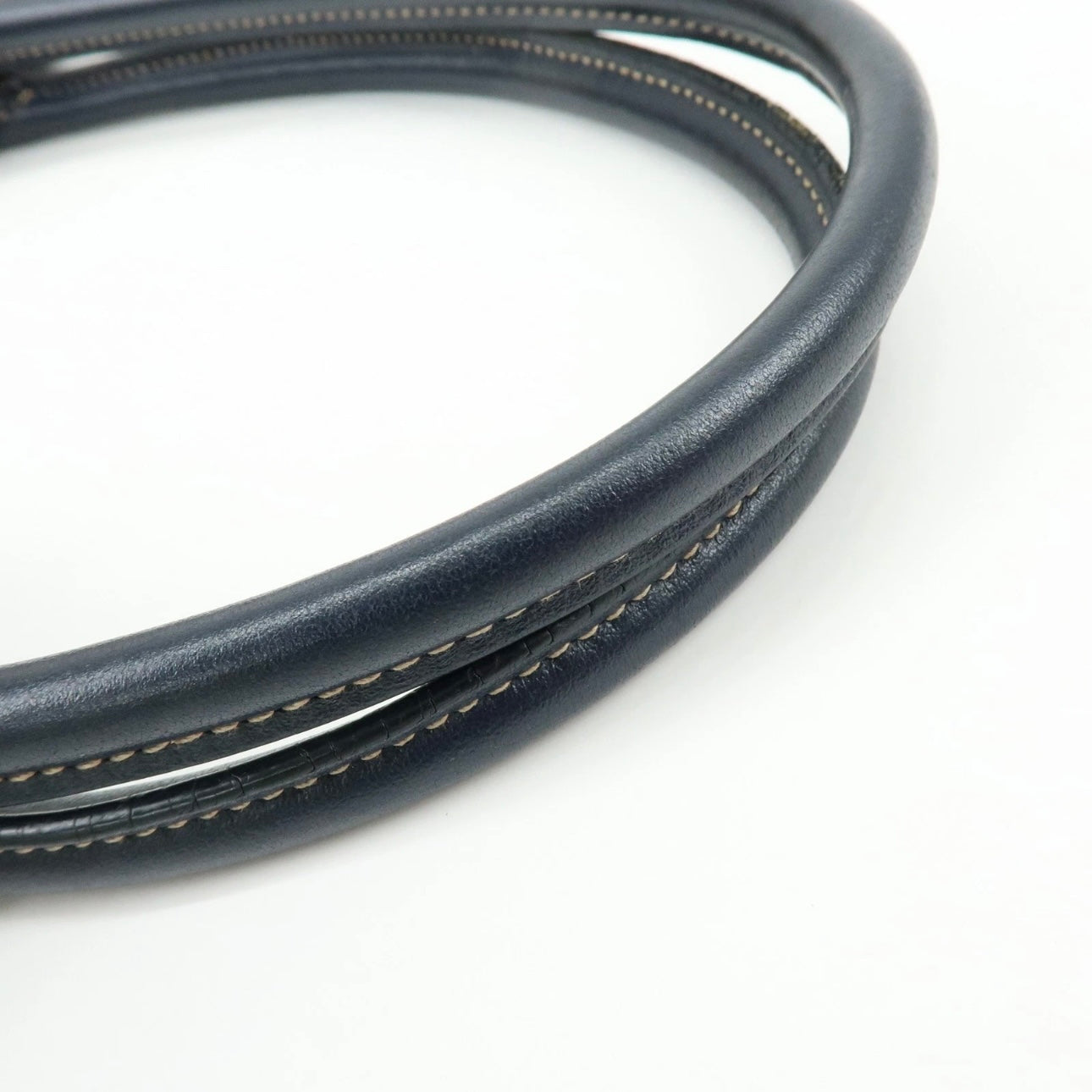 PRADA Logo Jacguard Leather Tote Bag Beige Navy