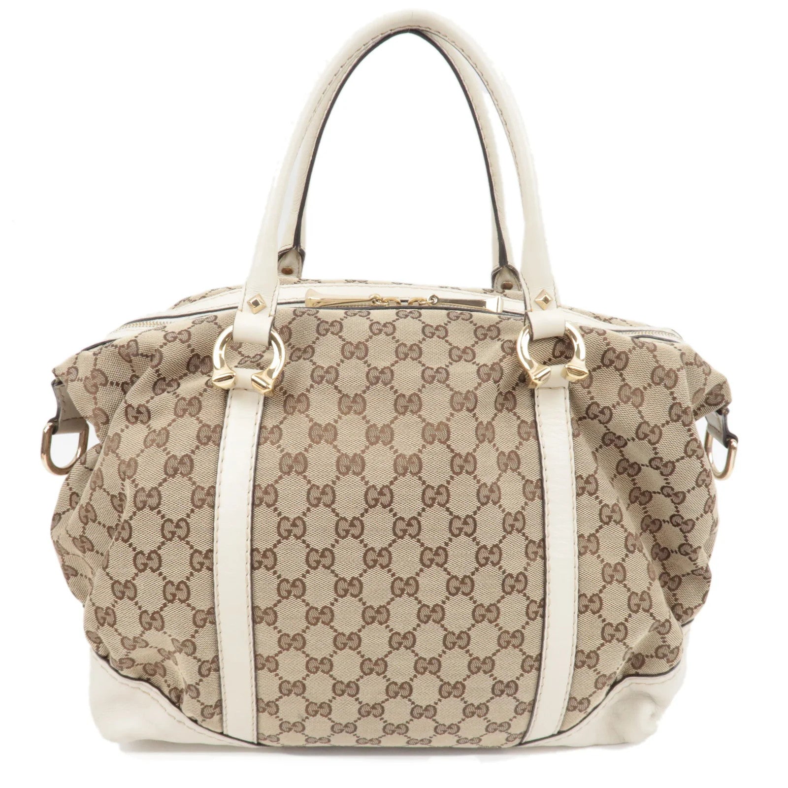 Gucci Tote Bag - Beige, GG Canvas and Leather 