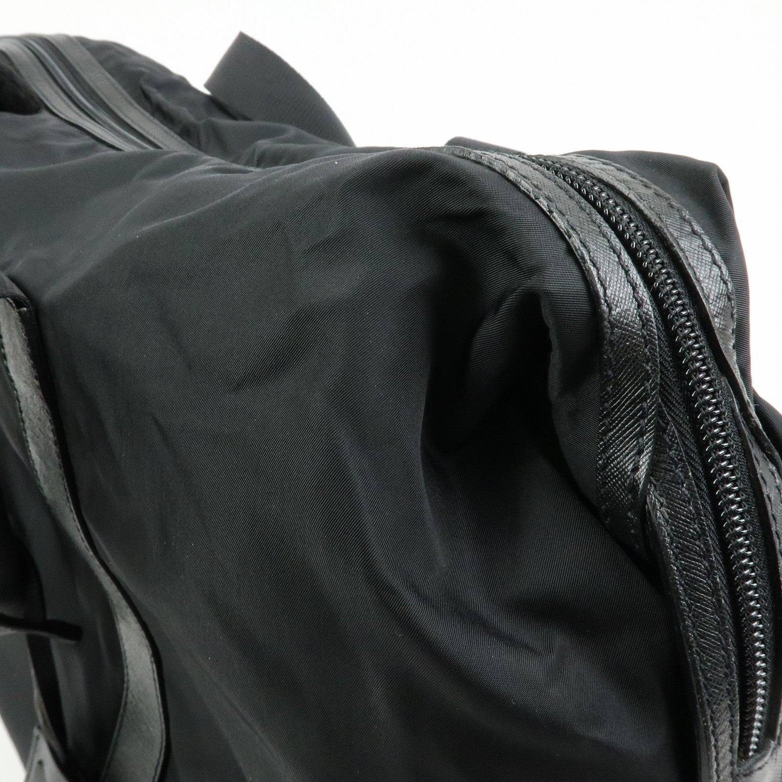 Prada Triangle Logo Boston Hand Bag - Black, Nylon