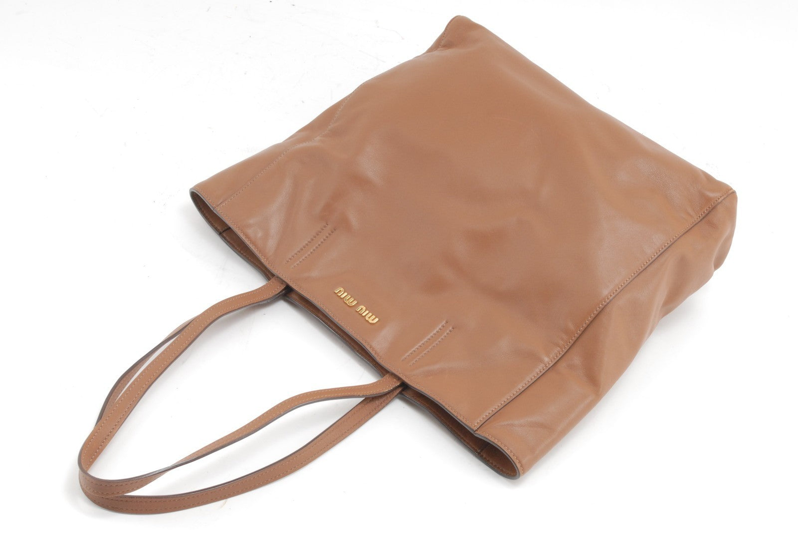 Miu Miu Tote Bag - Camel Brown, Leather