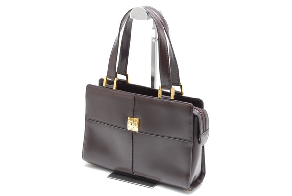 Saint Laurent Yves Shoulder Hand Tote Bag - Brown, Leather 