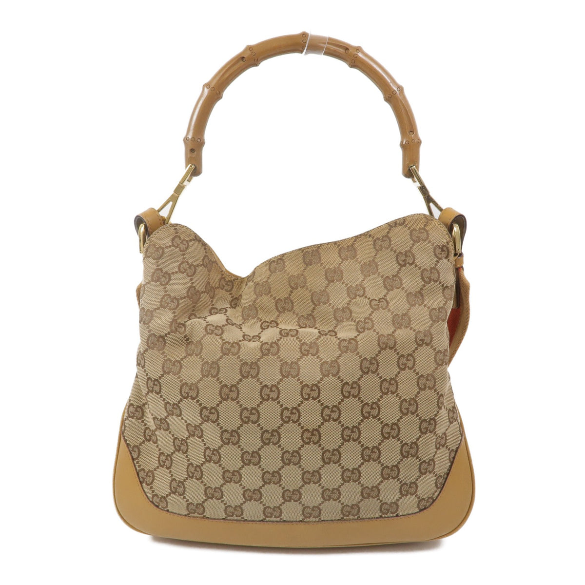 Gucci GG GHW Bamboo 2 Way Shoulder Bag - Beige, Canvas