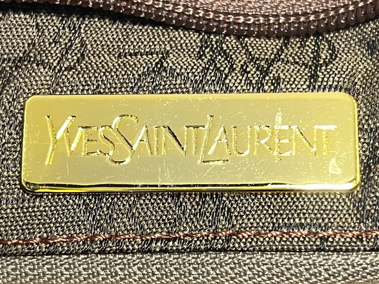 Saint Laurent Yves Clutch - Brown, Leather 