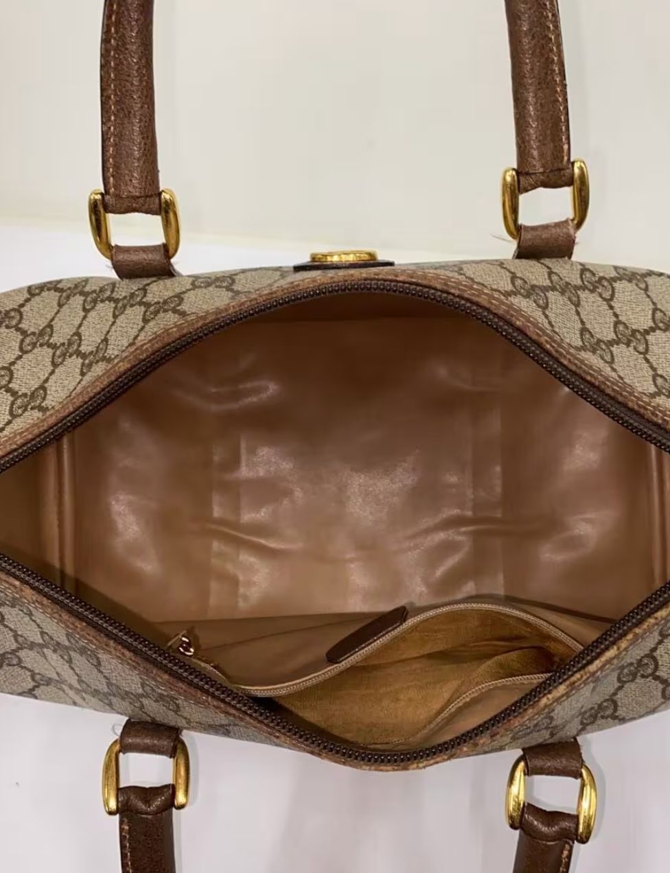 Gucci GG Supreme Handbag - Brown, PVC Leather