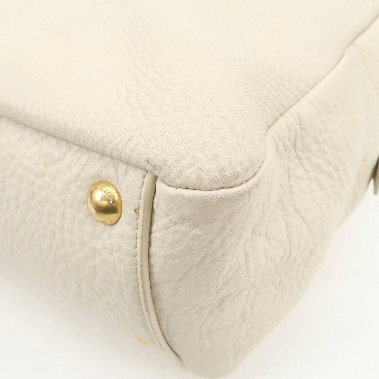 Prada Boston Hand Bag - Ivory, Leather