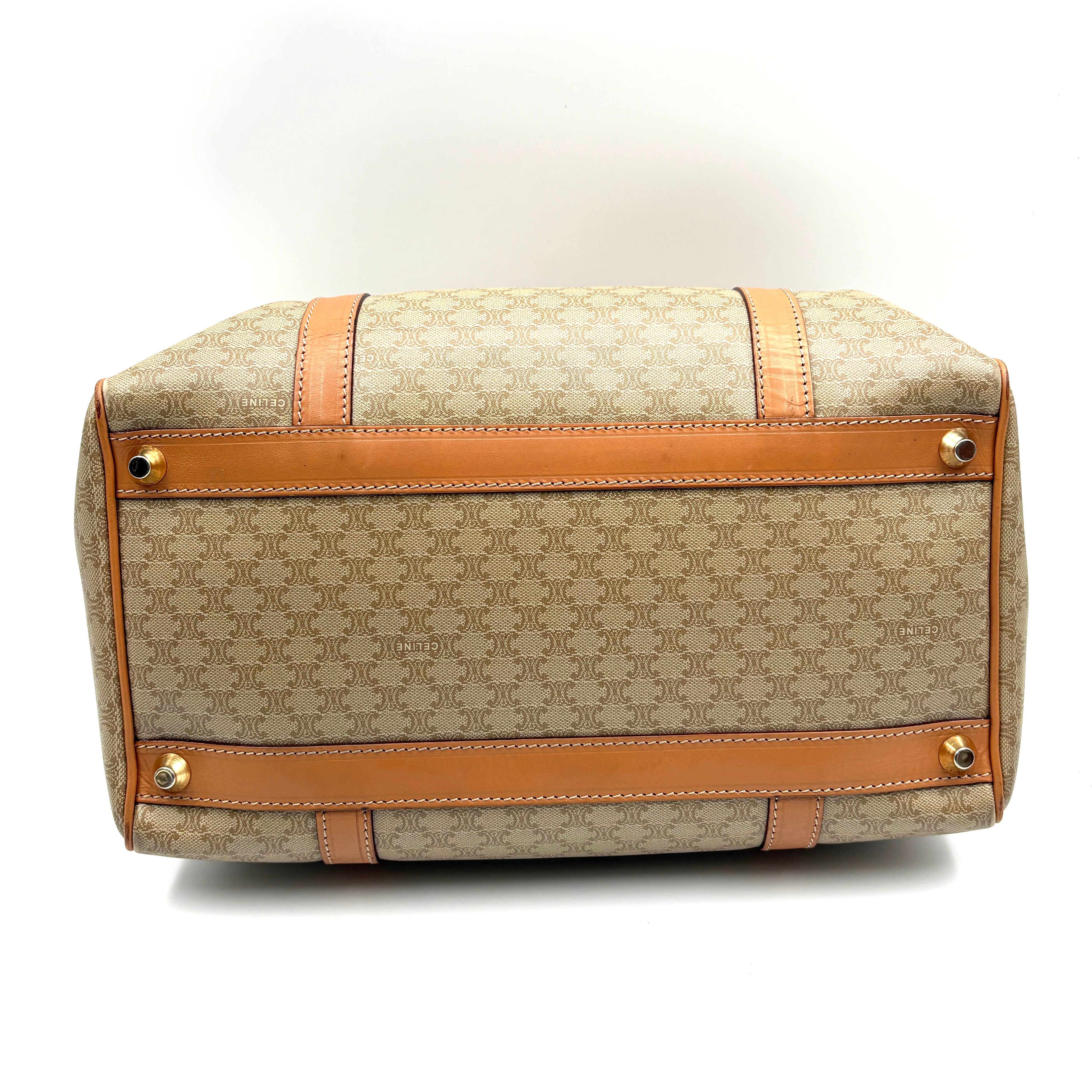Handbag Mini Boston Bag Macadam Pattern Beige