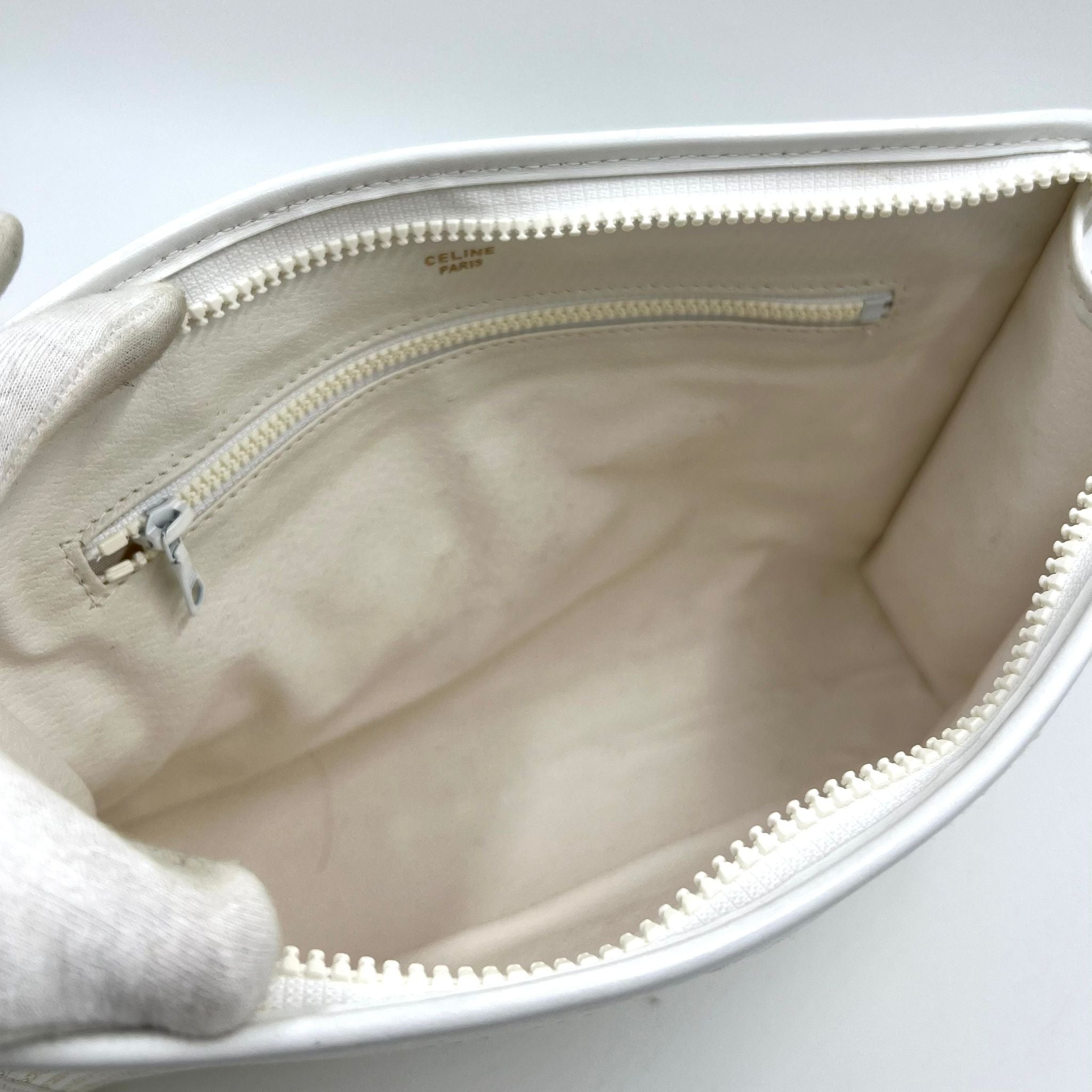 Celine macadam white clutch