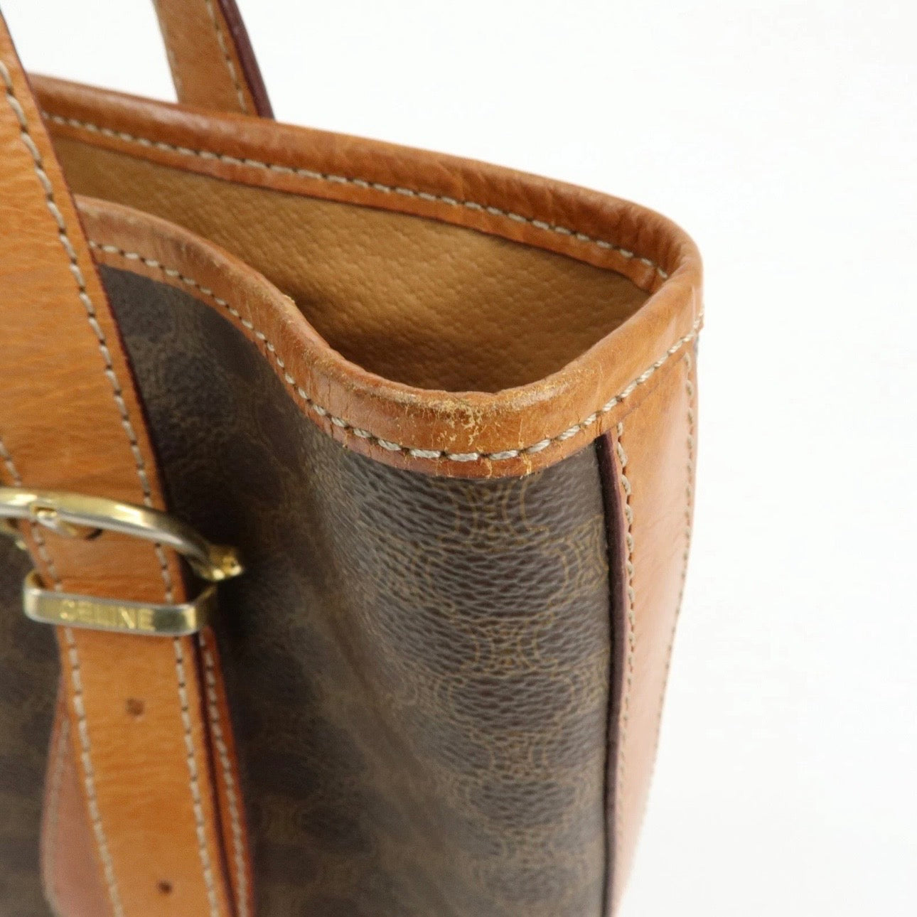 CELINE Macadam Tote Shoulder Bag Brown