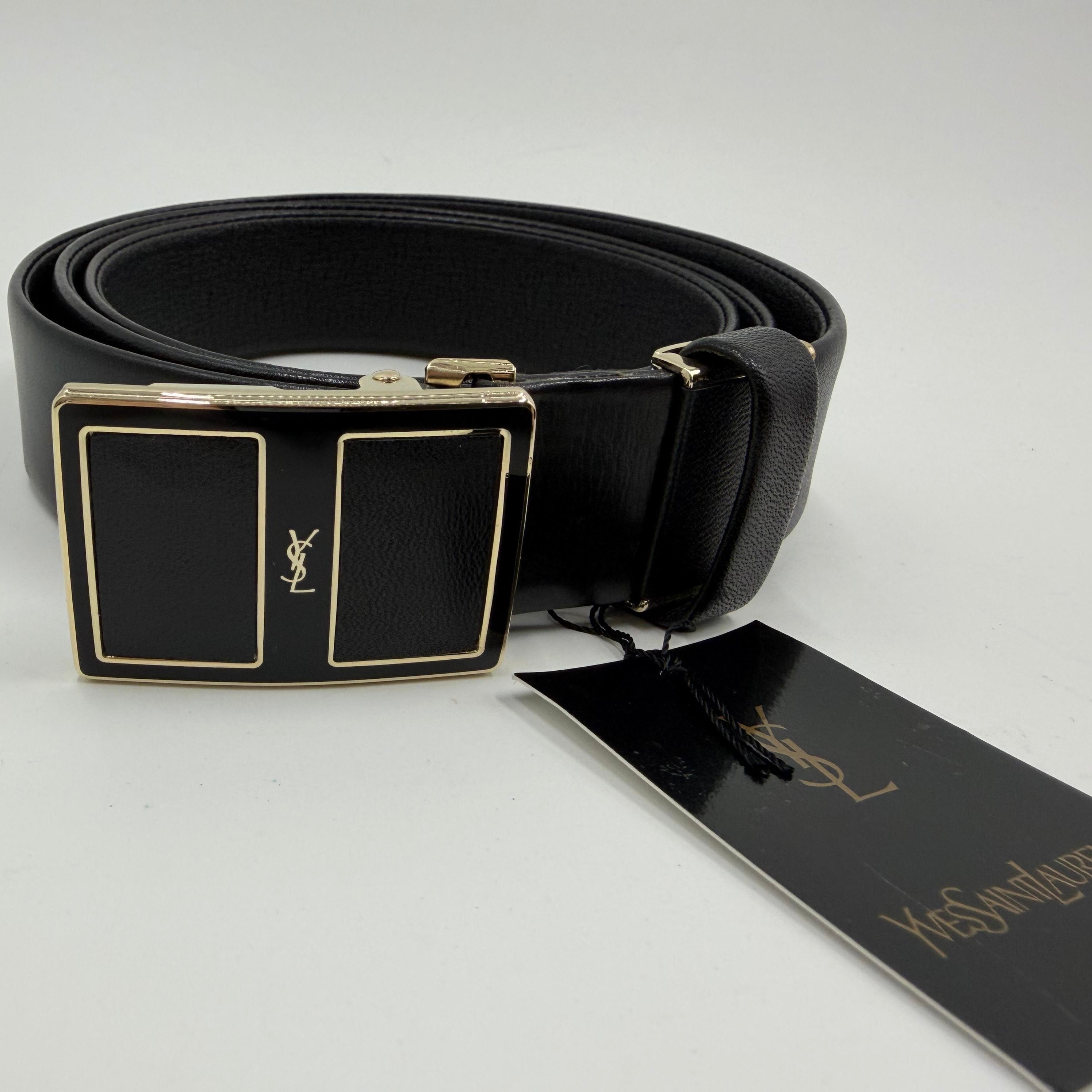Saint Laurent Black Leather Belt
