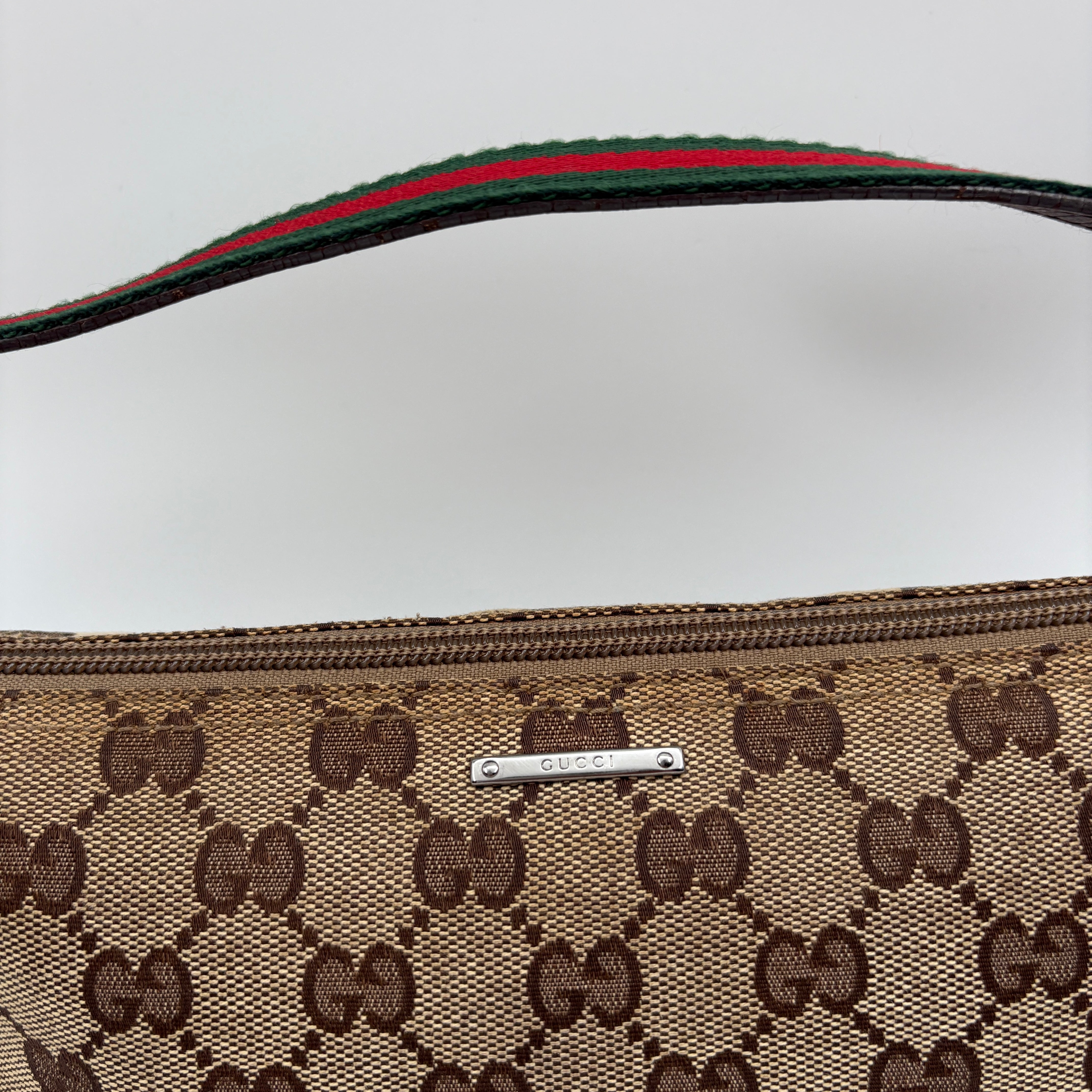 Boat bag GG Canvas Sherryline Beige Brown