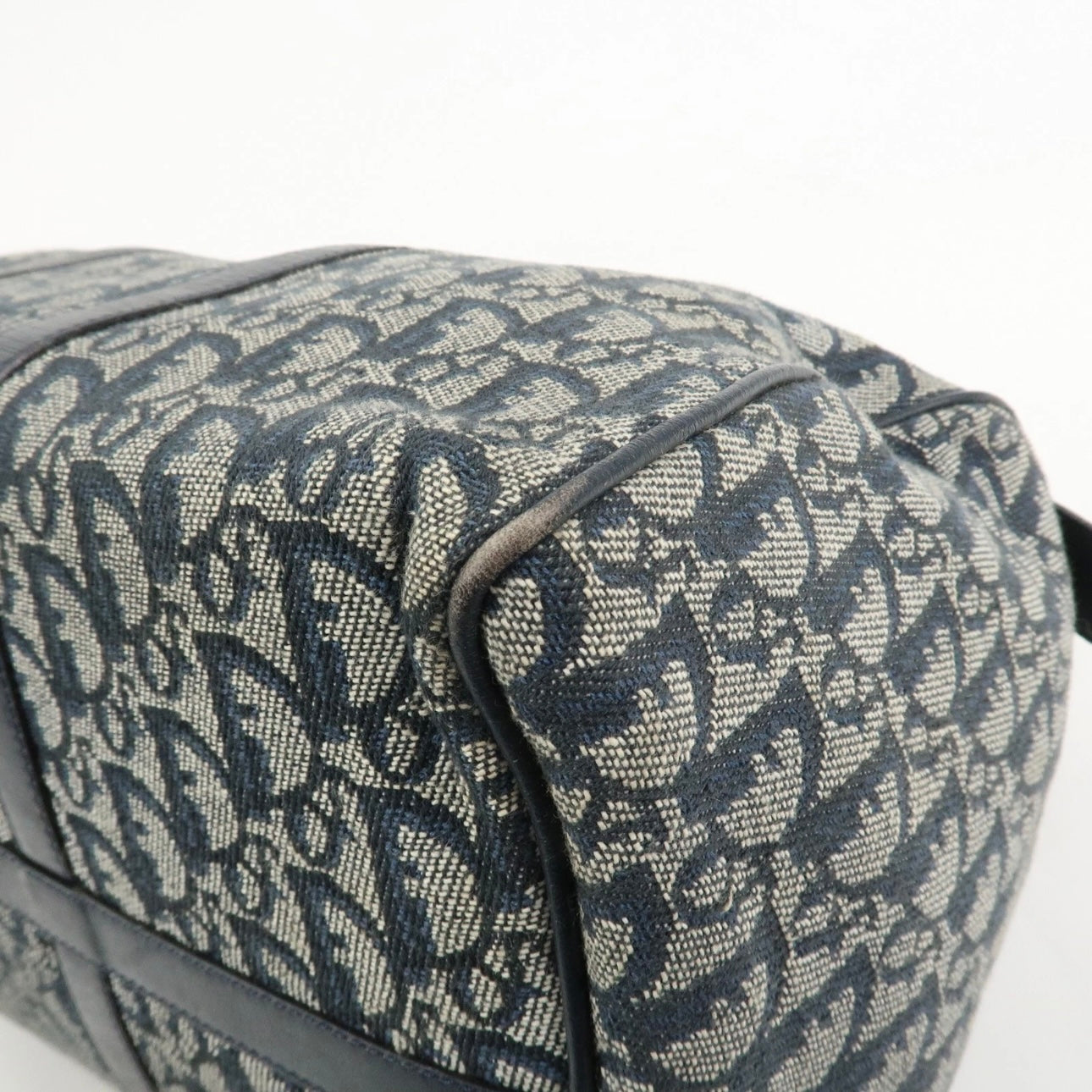 Christian Dior Jacquard Boston-  Navy, Leather.