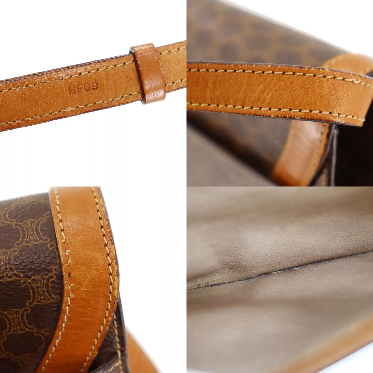 Macadam Pattern Shoulder Bag & Pouch Brown