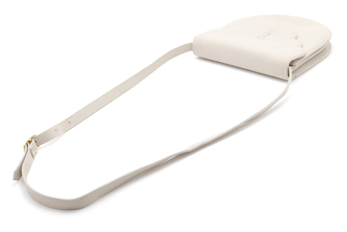 Yves Saint Laurent YSL Flap Bag - White, Leather