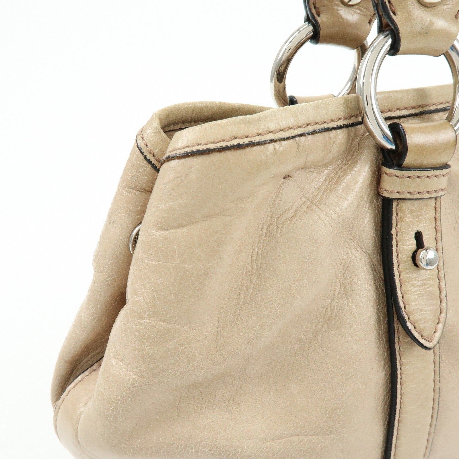 Miu Miu Hand Bag - Beige, Leather 