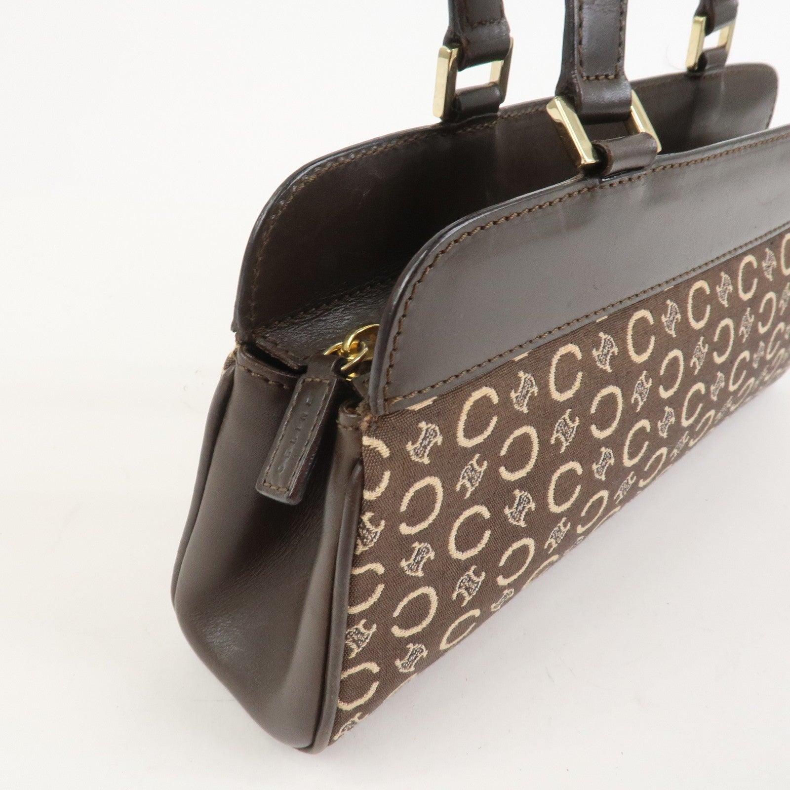 Celine C Macadam Hand Bag - Brown, Canvas and Leather 