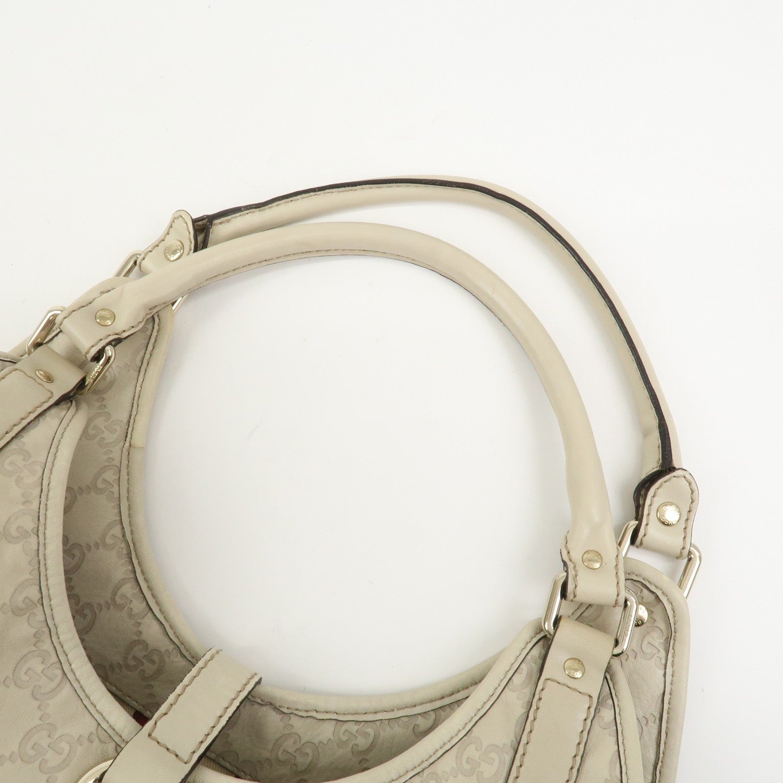 Gucci Guccissima Shoulder Hand Bag - Ivory, Leather 