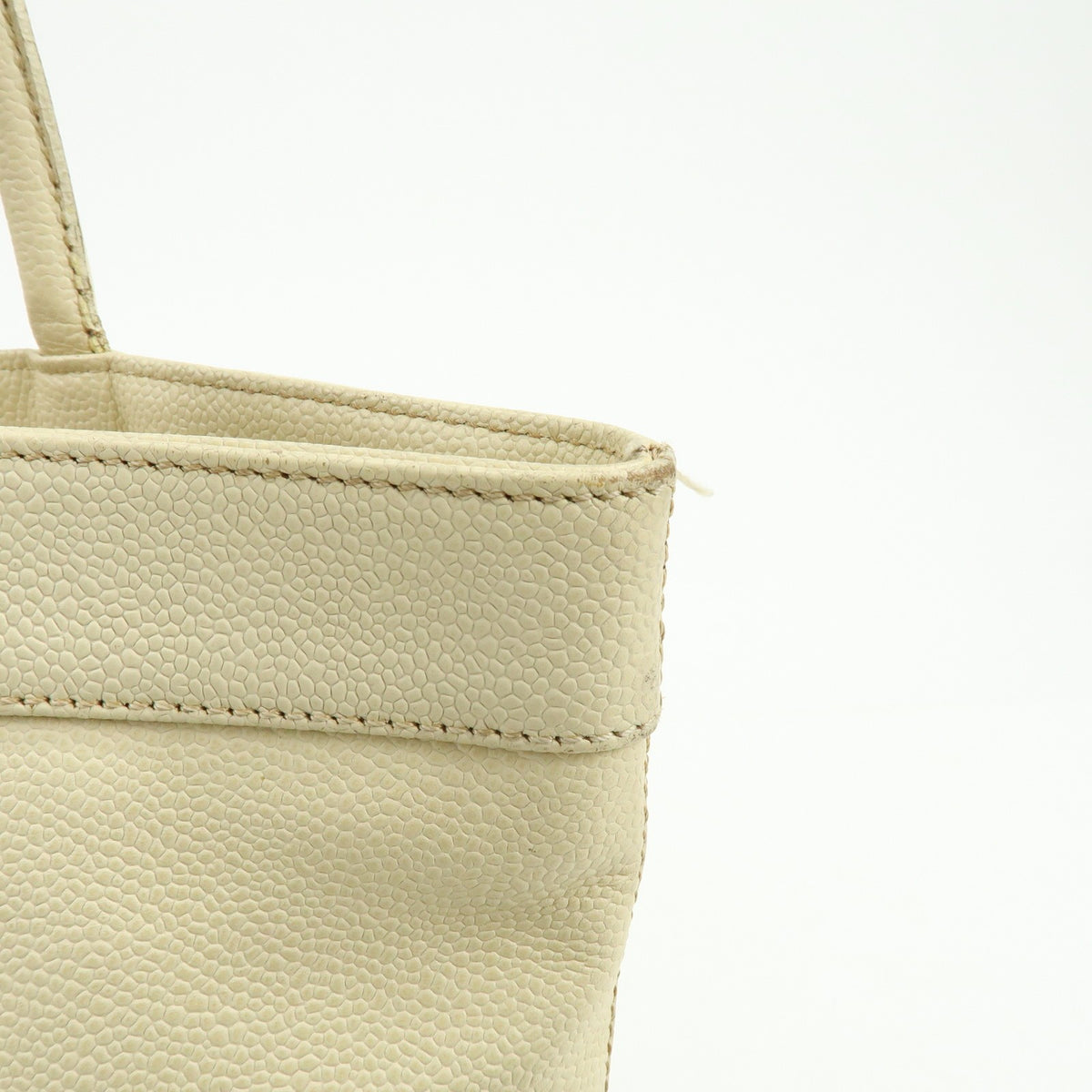 Chanel Coco Mark Caviarskin Tote Bag - Ivory, Leather