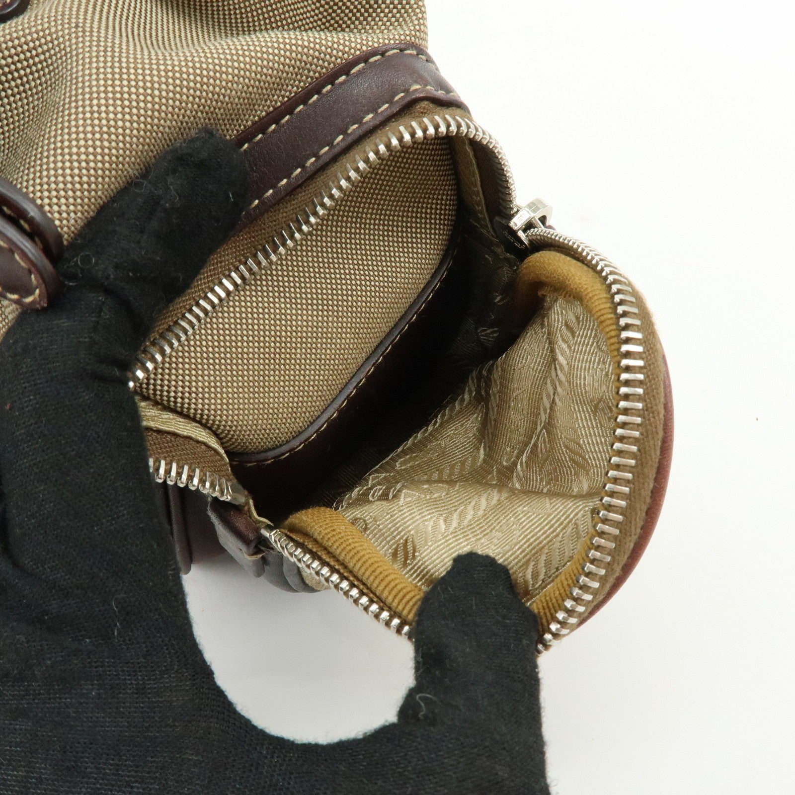 Prada Shoulder Bag - Beige, Canvas Leather