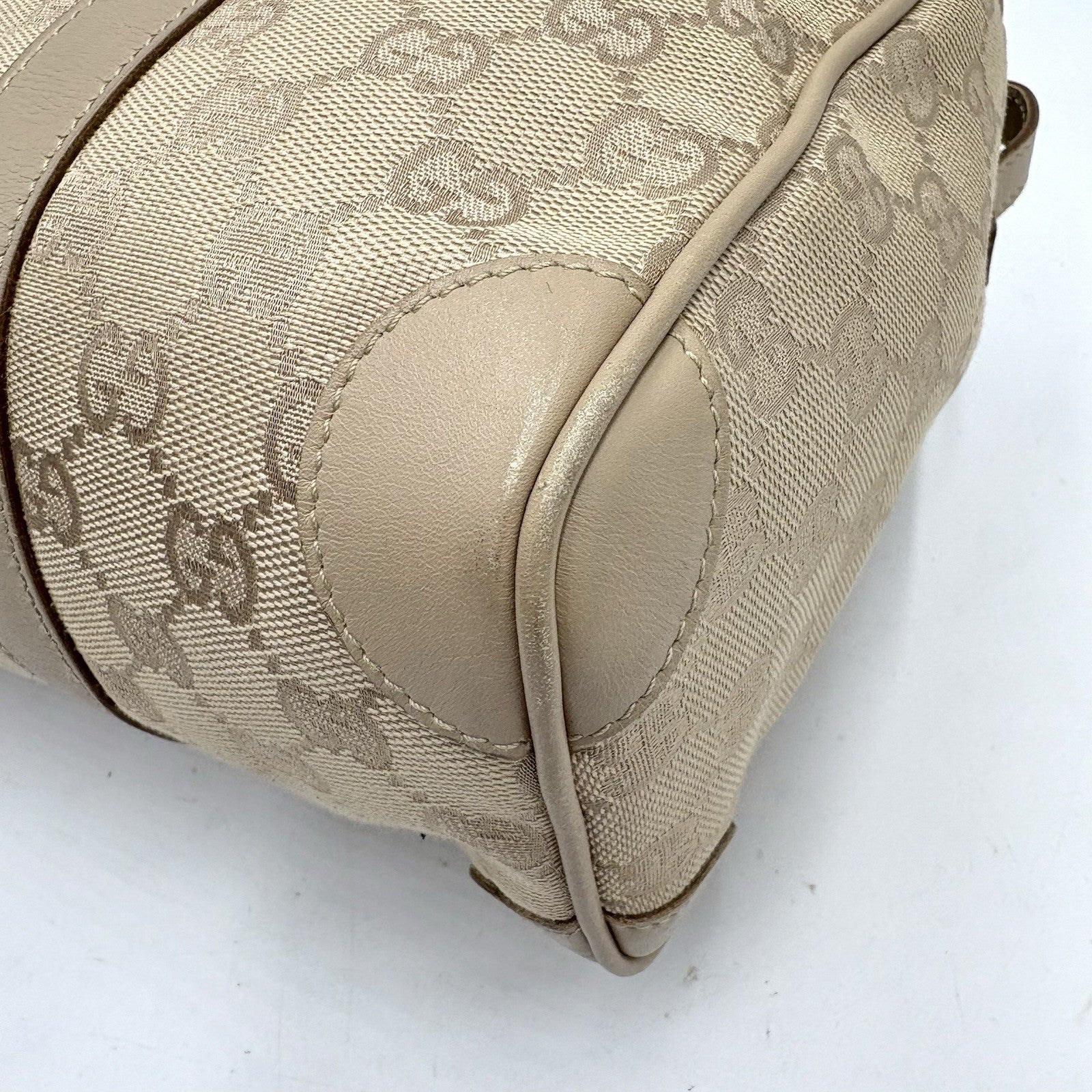 Gucci GG Mini Boston Handbag - Beige, Canvas 