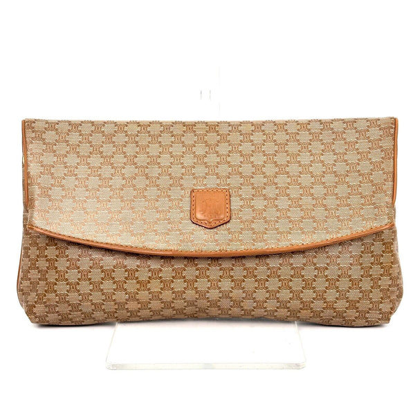 CELINE Macadam Clutch Bag - Beige, PVC Leather