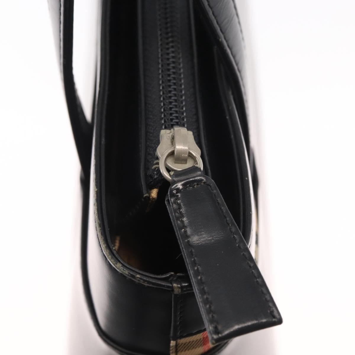Burberry Nova Check Hand Bag - Black/Silver, Leather