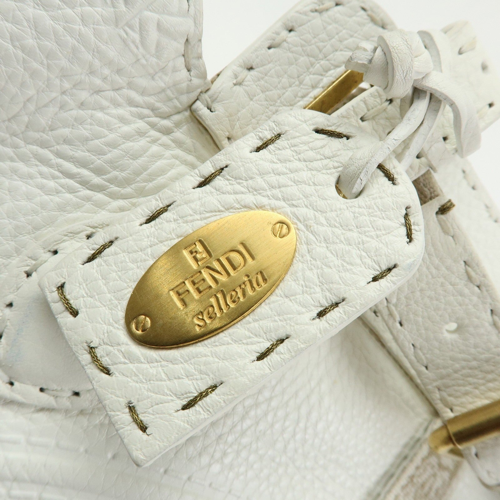 Fendi Hand Tote Bag - White, Leather