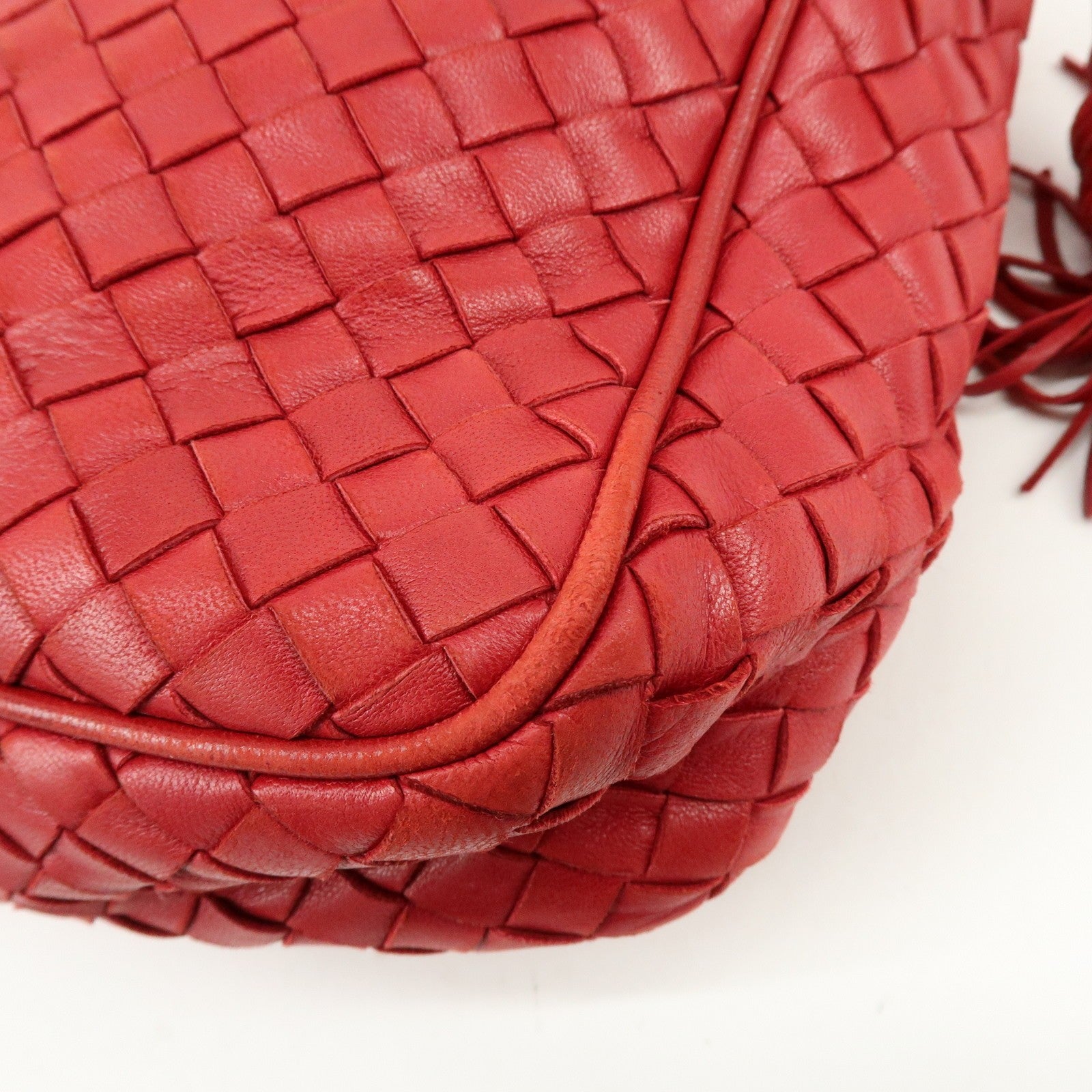 Bottega Veneta Intrecciato Shoulder Bag - Red, Leather