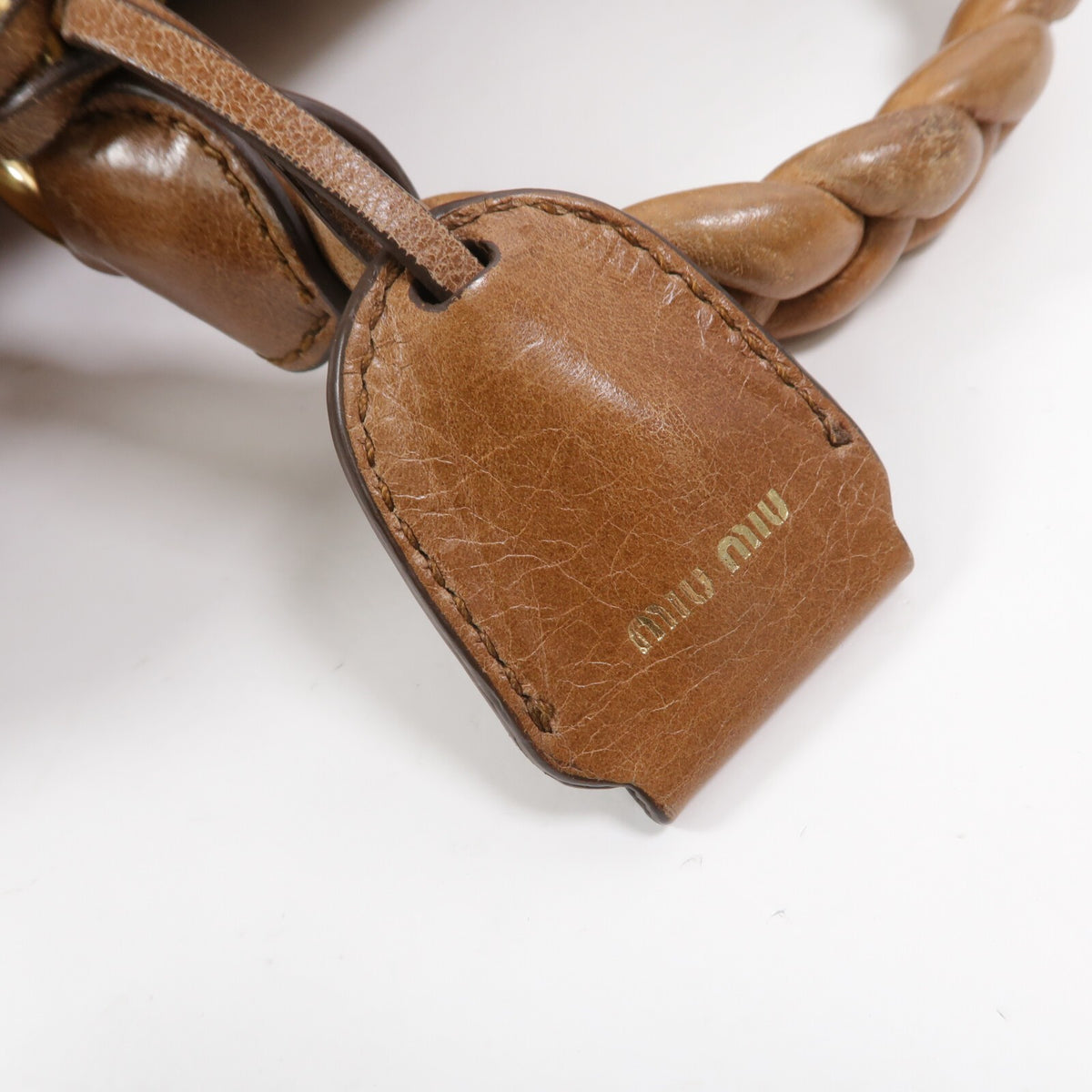 Miu Miu GHW 2 Way Shoulder Bag - Brown, Calfskin Leather