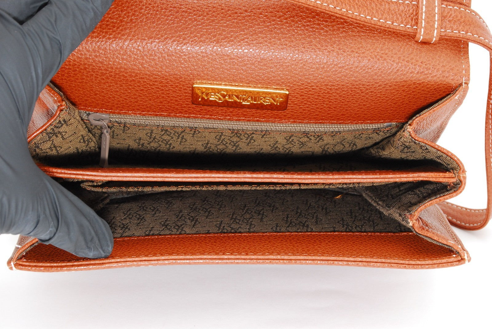 Saint Laurent Yves Cassandra Shoulder Bag - Brown, Leather 