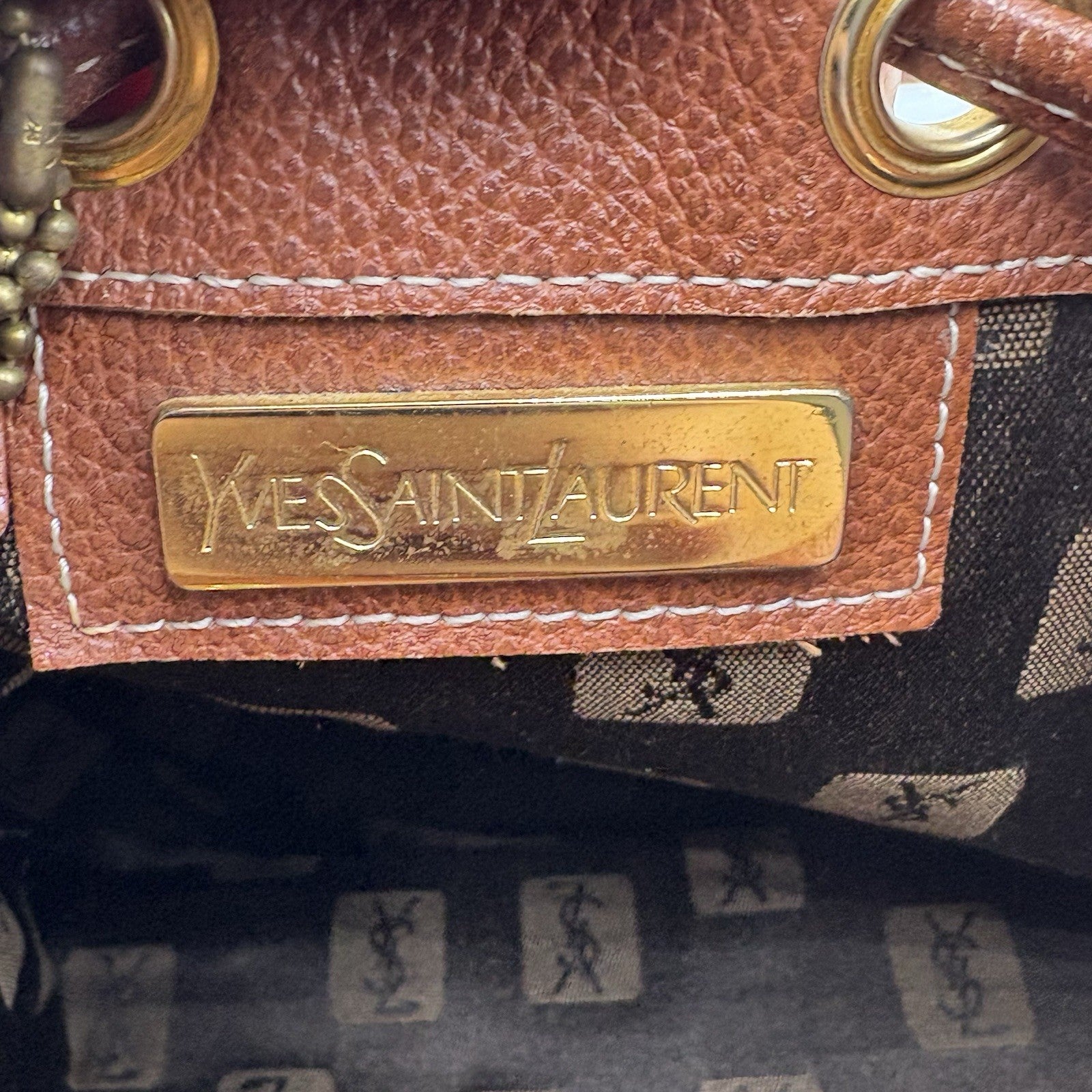 Saint Laurent Yves Cassandra Shoulder Bag - Brown, Leather 