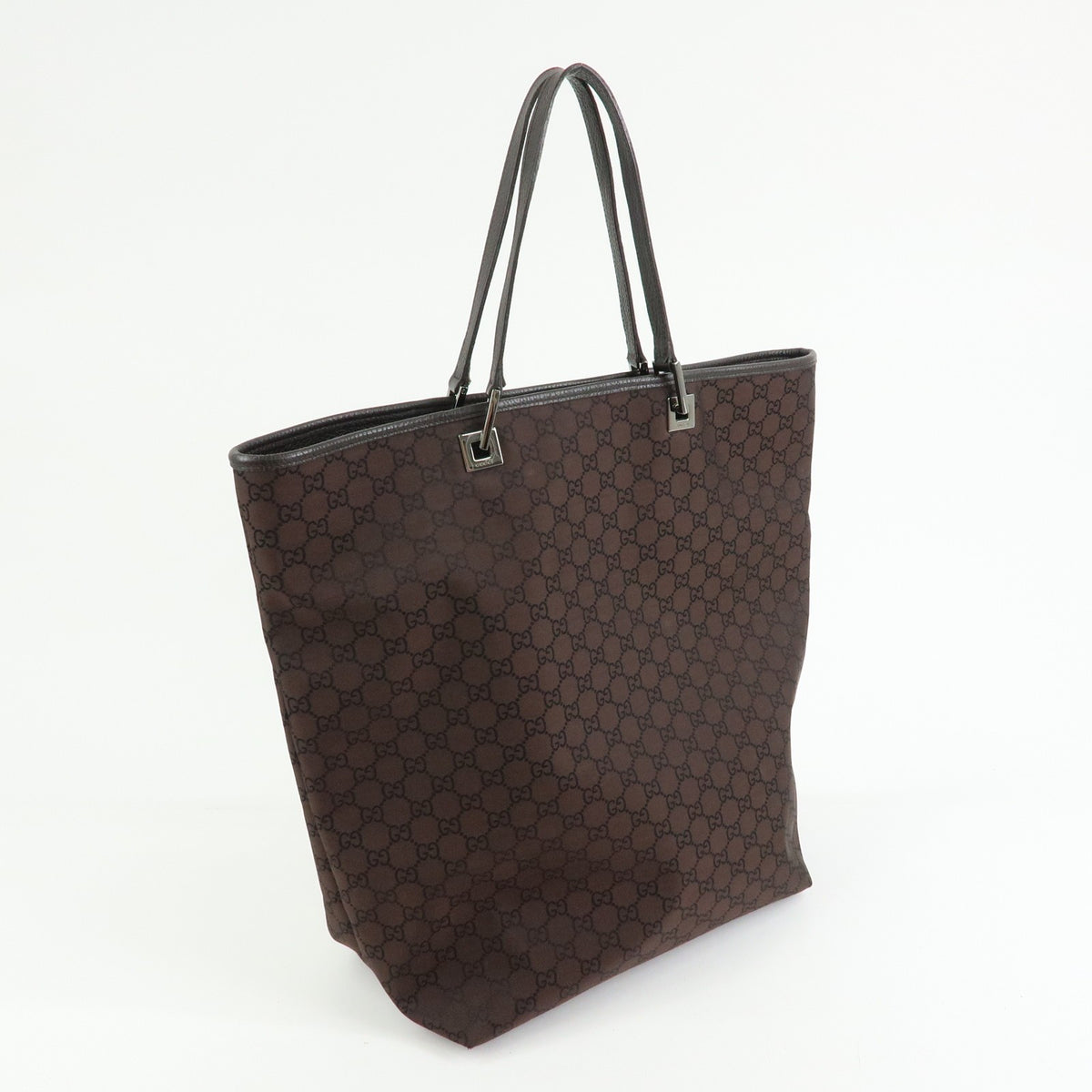 Gucci GG Nylon Leather Tote Bag - Brown, Nylon Leather