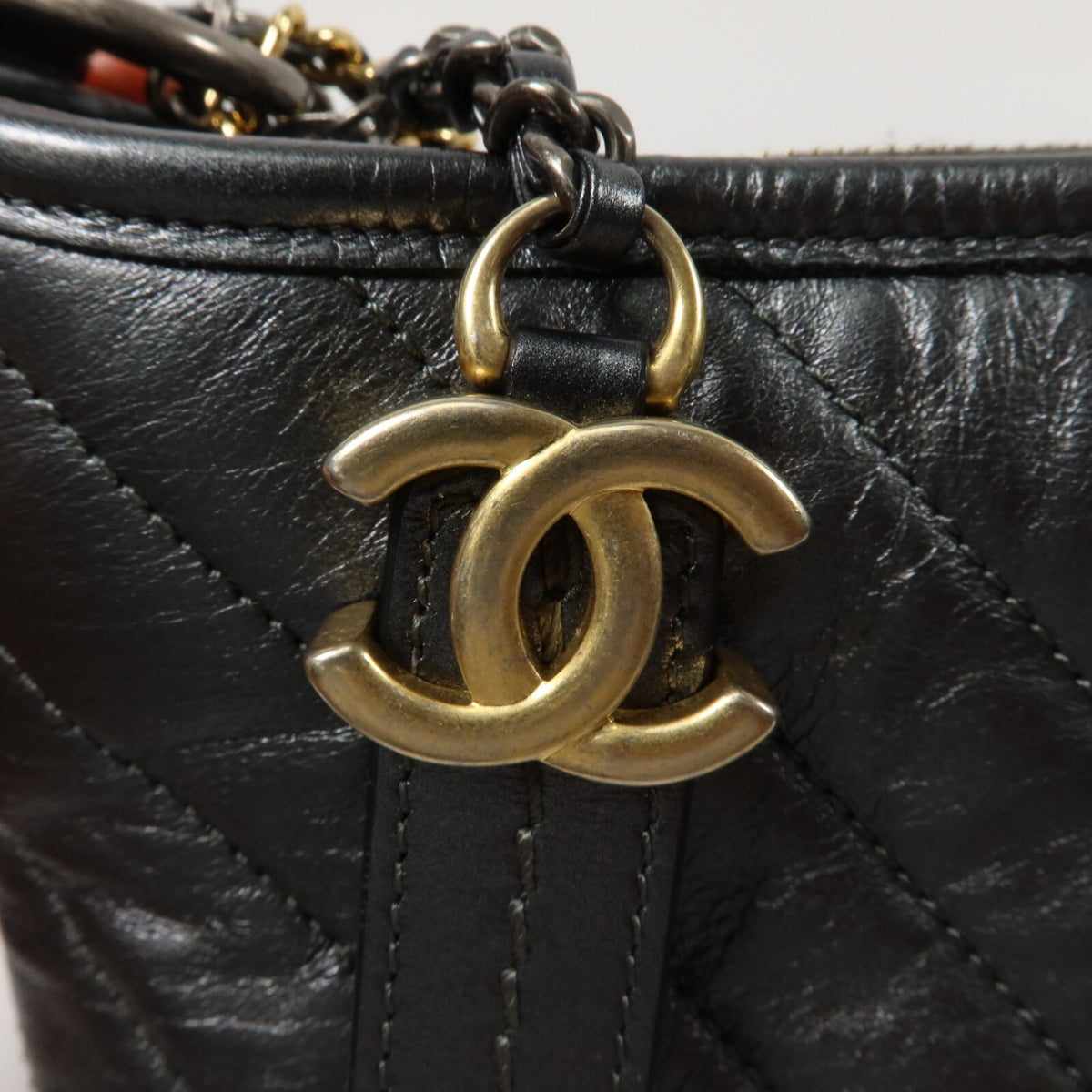 Chanel Mini Gabrielle Chain Shoulder Bag - Silver, Calfskin Leather